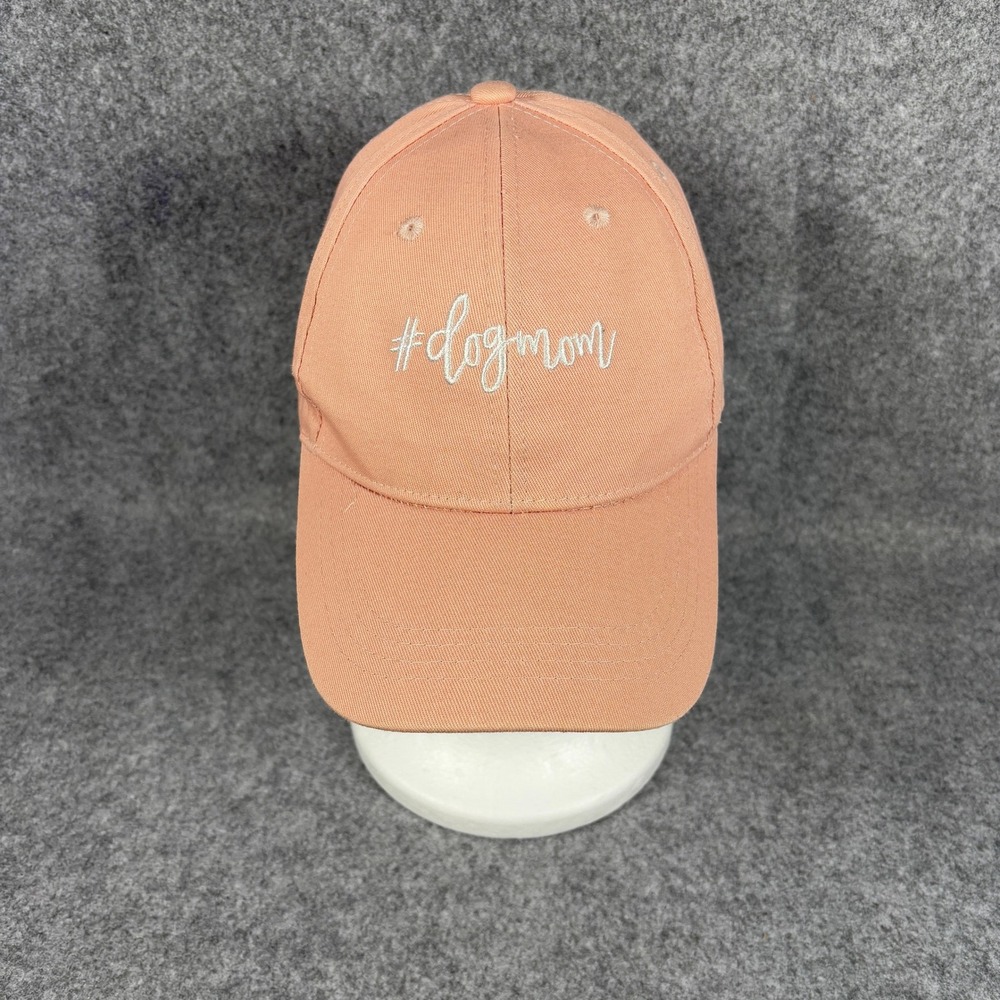 Unbranded Womens Dog Mom Baseball Cap One Size Peach Embroidered Cotton Hat